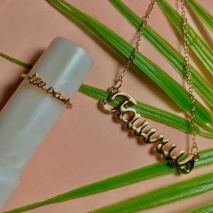 Taurus Zodiac sign necklace and ring set